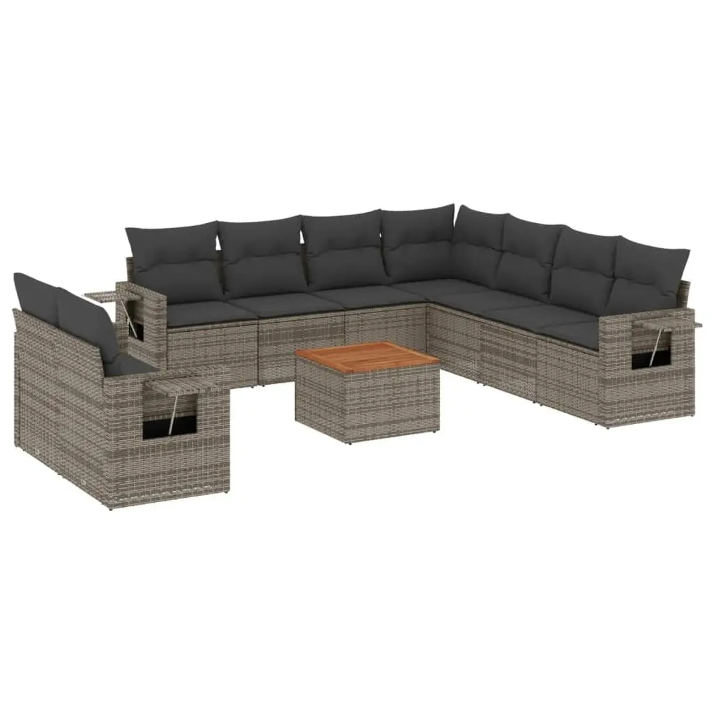 10-Piece Grey Garden Sofa Set