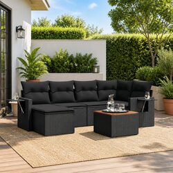 Specifications of 7-Piece Black Outdoor Sectional Sofa Set