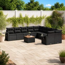 Outdoor Sectional Sofa Set 11 Piece Garden Seating with Cushions Side Table