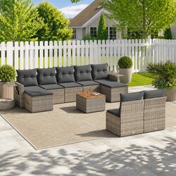 Specifications for the 10-Piece Grey Garden Sofa Set
