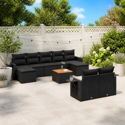 10 Piece Black Rattan Outdoor Sofa Set Specifications