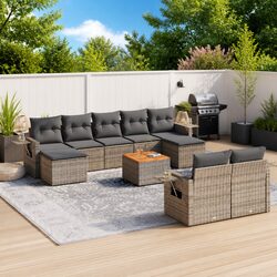 Specifications of 10-Piece Grey Outdoor Sectional Sofa Set