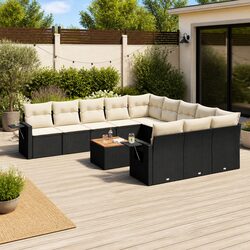 Specifications for 12-Piece Black Modular Garden Sofa Set