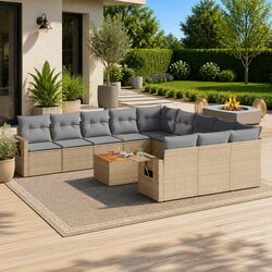 12-Piece Outdoor Sectional Sofa with Removable Covers