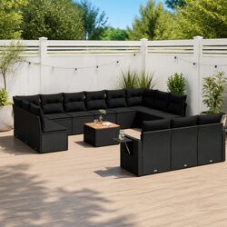 Specifications of 14-Piece Black Outdoor Sectional Sofa Set