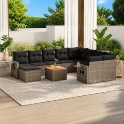 11-Piece Grey Outdoor Sectional Sofa Set Specs