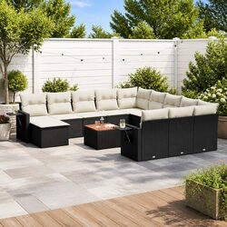 Specs of 13-Piece Black Modular Outdoor Sofa Set