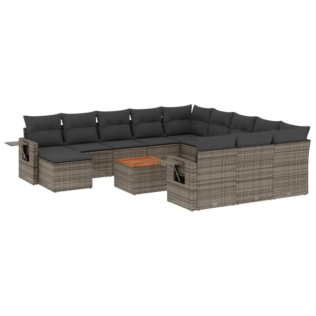 Outdoor Sectional Sofa Set 13 Piece Grey Patio Garden Furniture
