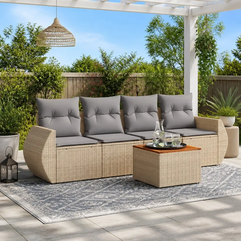 5 Piece Outdoor Sofa Set with Cushions