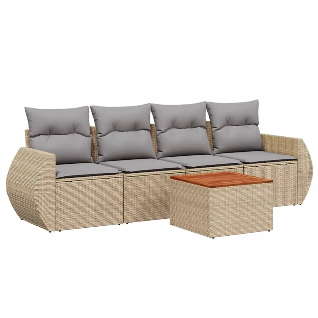 5 Piece Outdoor Sofa Set with Cushions