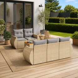 Specifications of 6-Piece Garden Sofa Set in Beige
