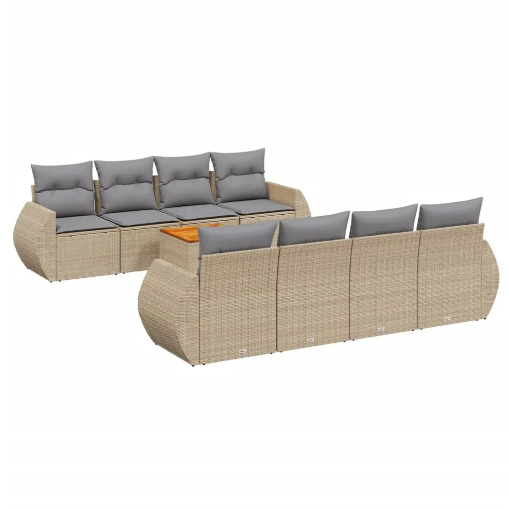 9 Piece Modular Garden Sofa Set in Beige