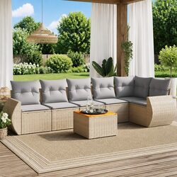 Specifications of 7 Piece Beige Garden Sofa Set