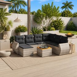 Factual Overview: 8-Piece Garden Sofa Set with Cushions
