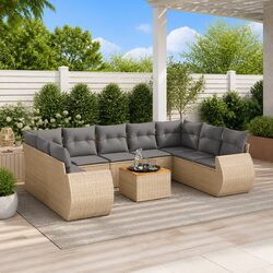 10-Piece Garden Sofa Set Specifications - Modular Design