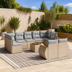 Garden Sofa Set 10-Piece with Modular Design and Acacia Table