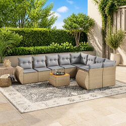 Specifications of the 10-Piece Beige Outdoor Sofa Set