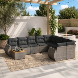 10 Piece Garden Sofa Set: Grey Modular Design