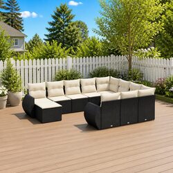 Garden Sofa Set: 11-Piece Modular Outdoor Furniture