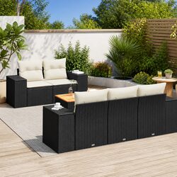 Black Modular Garden Sofa Set - 6 Pieces of Quality