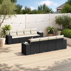 Specifications for 9 Piece Black Garden Sofa Set