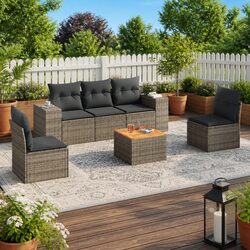 Detailed Specs for 6 Piece Outdoor Garden Sofa Set