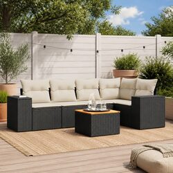 Specifications of 6 Piece Garden Sofa Set in Black Rattan