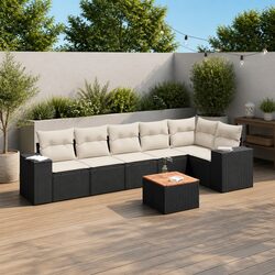 7 Piece Modular Garden Sofa Set with Cushions Details
