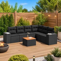 Specifications of the 7 Piece Black Garden Sofa Set