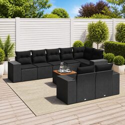 Specifications of 9-Piece Black Outdoor Sofa Set