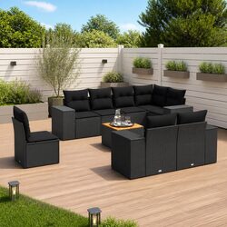 Specifications of the 9 Piece Garden Sofa Set in Black