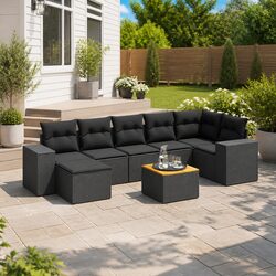 8-Piece Garden Sofa Set: Dimensions and Materials