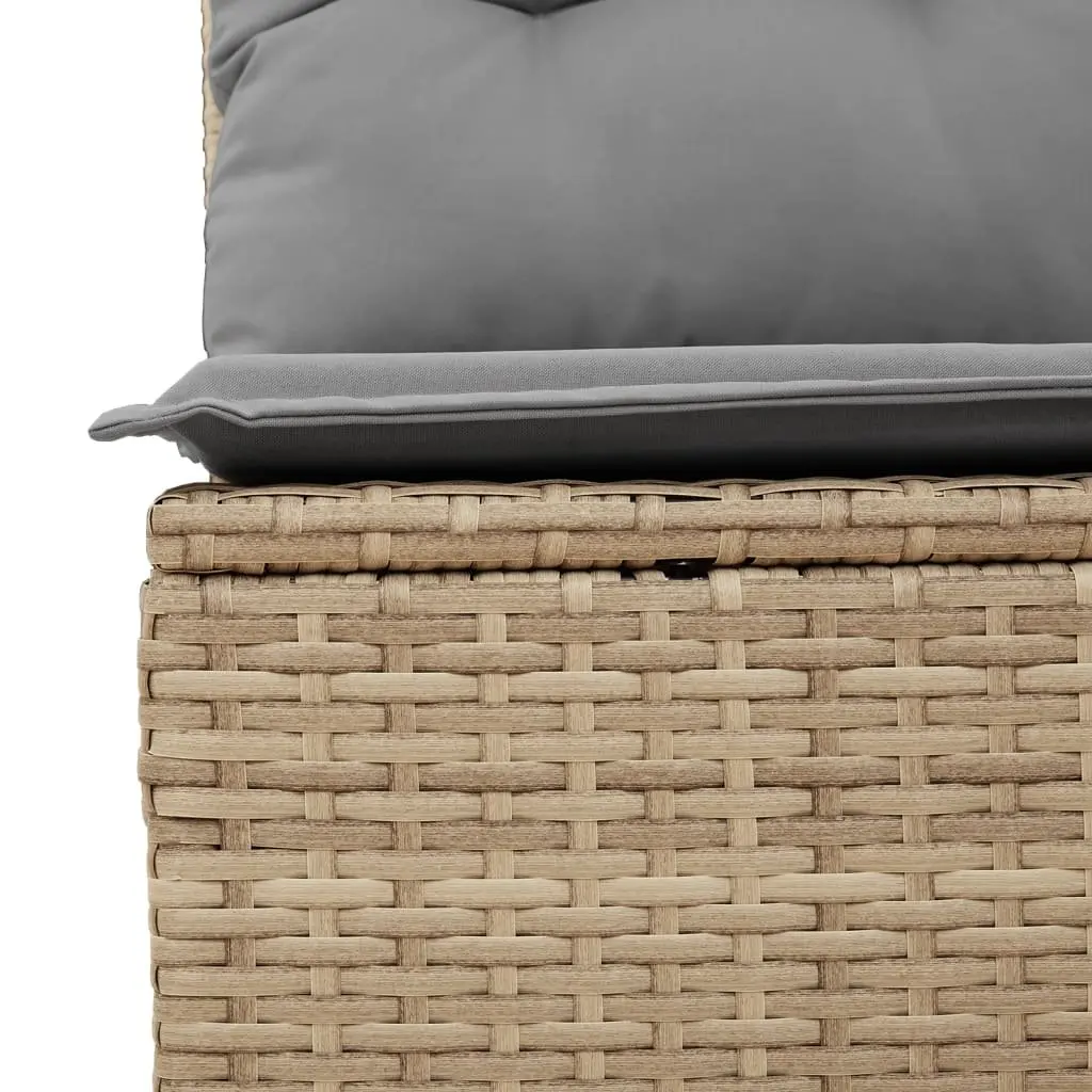 Garden Sofa Set Outdoor Patio Furniture 10 Piece Beige Poly Rattan with Cushions