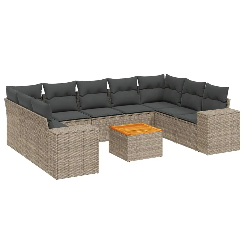 10 Piece Garden Sofa Set in Grey
