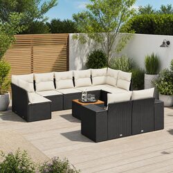 10 Piece Modular Garden Sofa Set with Padded Cushions