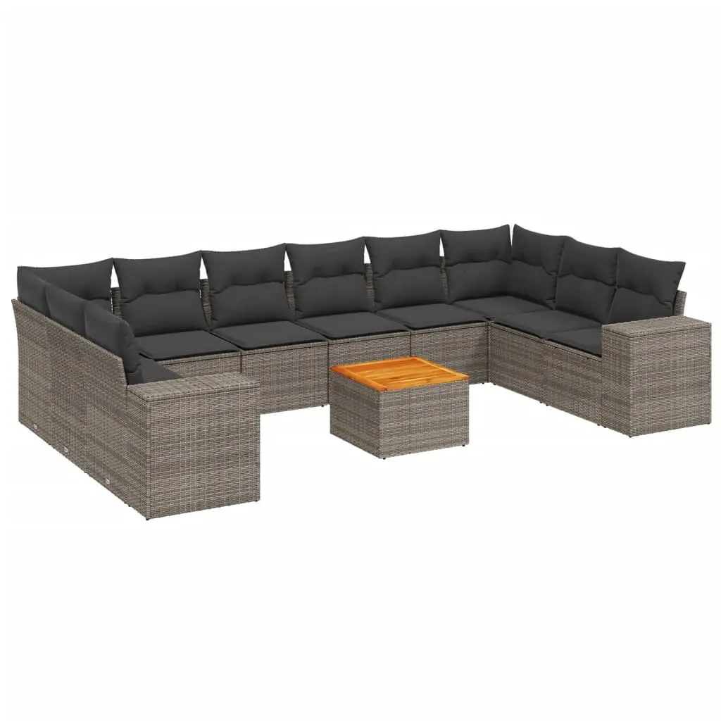 Garden Sofa Set 11 Piece Outdoor Furniture Grey Patio Seating