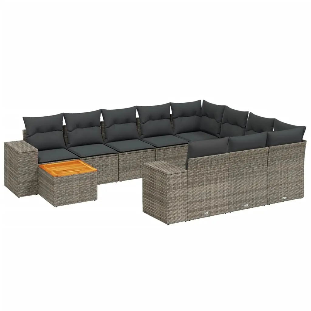 Outdoor Garden Sofa Set 11 Piece Patio Furniture Rattan Sectional with Cushions