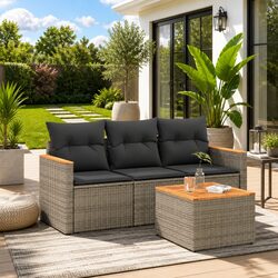 4-Piece Garden Sofa Set - Dimensions and Features Inside