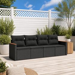 4-Piece Modular Garden Sofa Set with Cushions