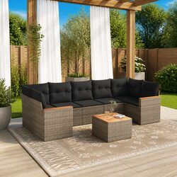 8-Piece Garden Sofa Set: Grey Outdoor Furniture Collection