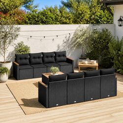 Specifications of Black Poly Rattan 9-Piece Sofa Set