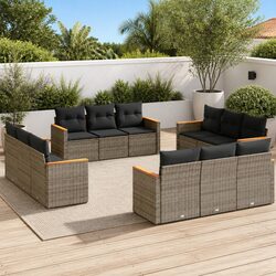 12 Piece Outdoor Modular Sofa Set with PE Rattan Frame