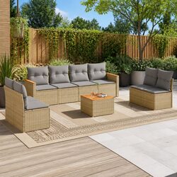 Specifications of 9 Piece Beige Outdoor Sofa Set