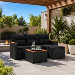 5 Piece Modular Garden Sofa Set with Cushions
