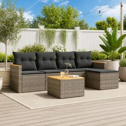 Garden Sofa Set Specifications: 6 Pieces, Grey, Modular Design