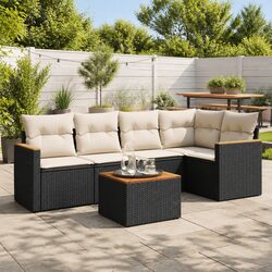 6-Piece Modular Garden Sofa Set with Steel Frame