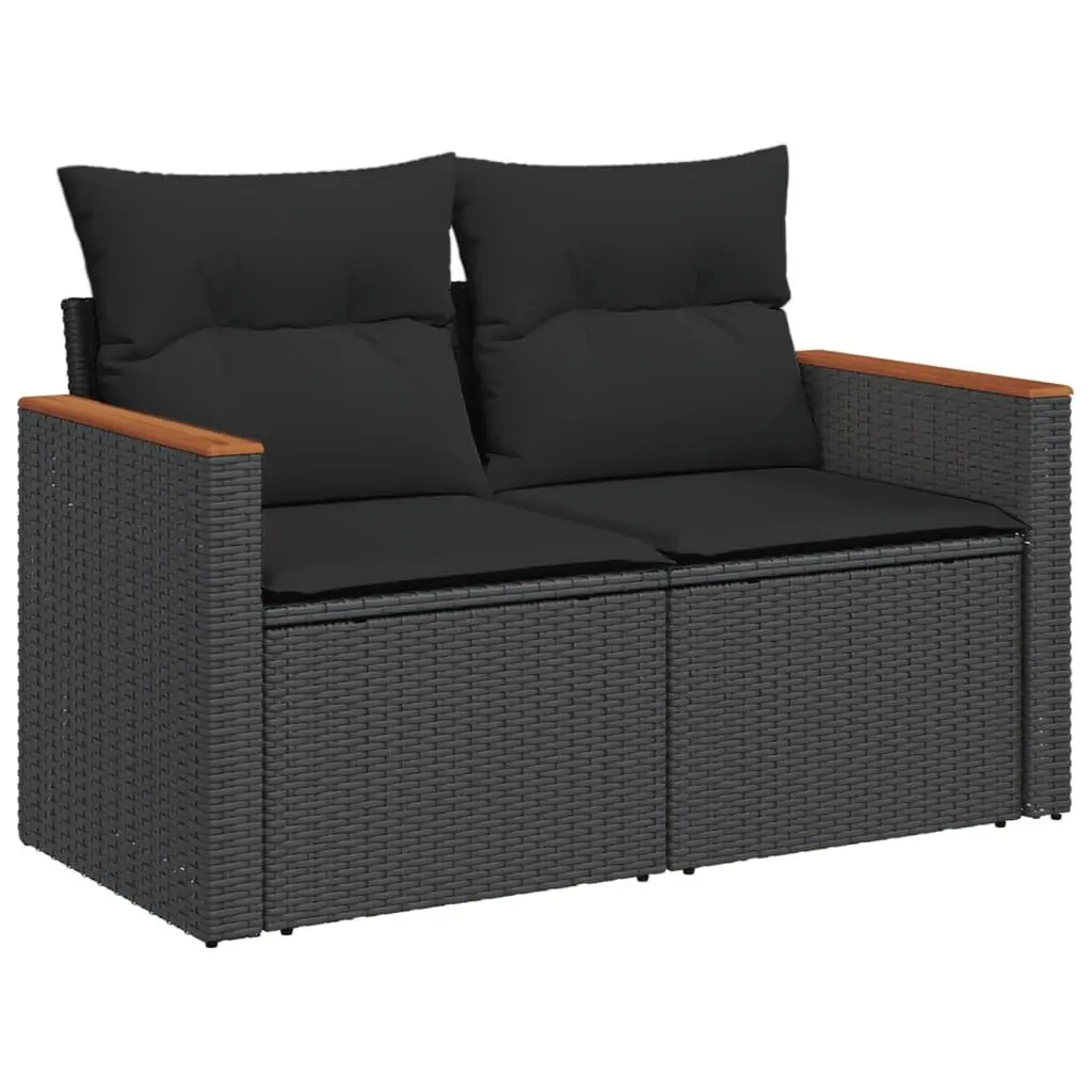 5 Piece Garden Sofa Set for Outdoor Patio Black Modular Furniture