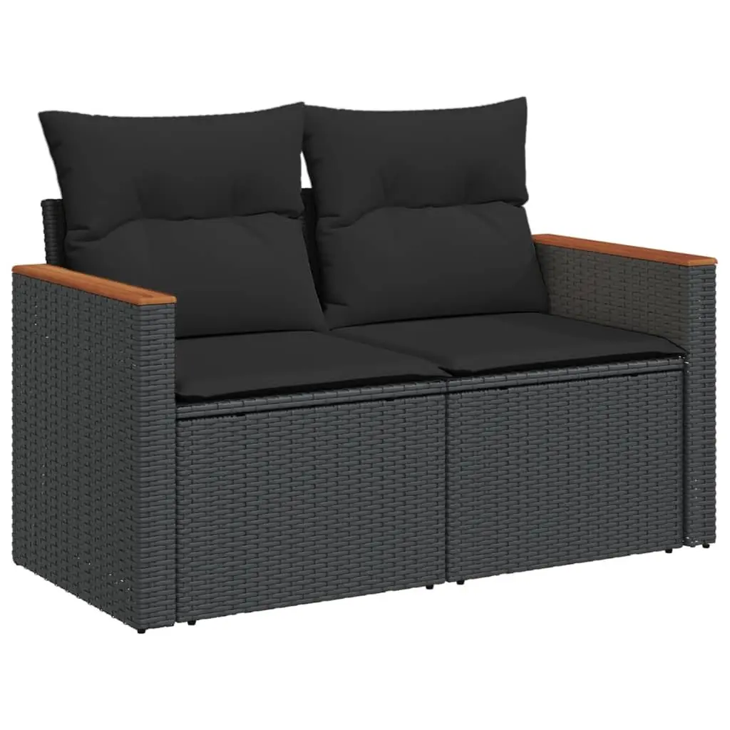 Garden Sofa Set Outdoor Furniture 6 Piece Black Modular Sectional