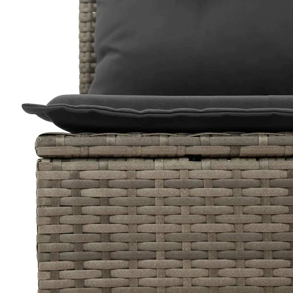 Garden Sofa Set 7 Pieces Grey Poly Rattan