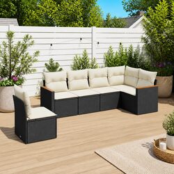 6-Piece Modular Garden Sofa Set with Cushions